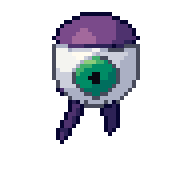 Floating eye, animated pixel-art GIF