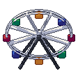 Ferris wheel, pixel-art sprite