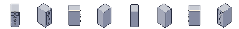 Archivador desde sus 8 lados, pixel art animado