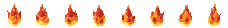 Fire from all 8 sides, animated pixel art