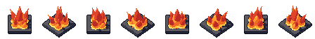 Respiradero de fuego desde sus 8 lados, pixel art animado