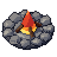Âtre en pierre, GIF animé en pixel art