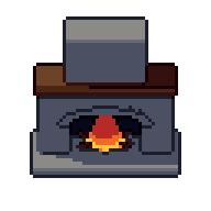 Fireplace, animated pixel-art GIF
