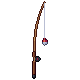 Fishing rod, pixel-art sprite