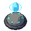 Floating crystal, pixel-art sprite