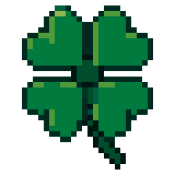 Trébol de la suerte, GIF animado de pixel art