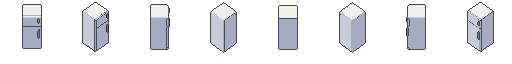 Fridge from all 8 sides, animated pixel art