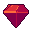 Cut gem, pixel-art sprite