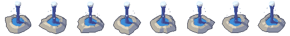 Geyser from all 8 sides, animated pixel art
