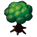 Giant tree, pixel-art sprite