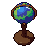Globe, pixel-art sprite