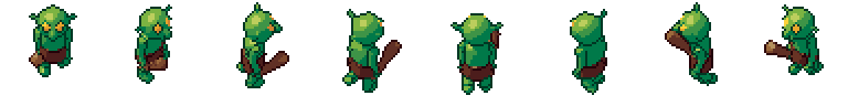A goblin walking, from all 8 sides