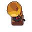 Gramophone, pixel-art sprite
