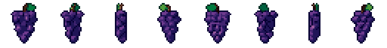 Grapes from all 8 sides, animated pixel art