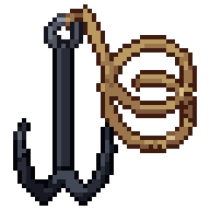 Grappling hook, animated pixel-art GIF