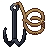 Grappling hook, pixel-art sprite