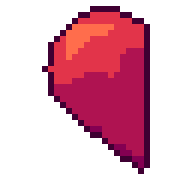 Demi-cœur, GIF animé en pixel art