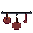 Hanging pots, pixel-art sprite