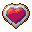Heart container, pixel-art sprite
