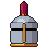 Knight helmet, pixel-art sprite