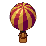 Hot air balloon, pixel-art sprite