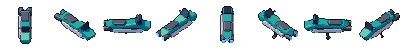 Moto flotante desde sus 8 lados, pixel art animado