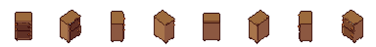 Icebox from all 8 sides, animated pixel art
