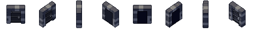 Iron door from all 8 sides, animated pixel art