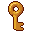 Gold key, pixel-art sprite