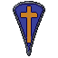 Kite shield, pixel-art sprite