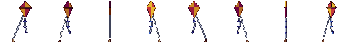 Diamond kite from all 8 sides, animated pixel art