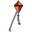 Diamond kite, pixel-art sprite