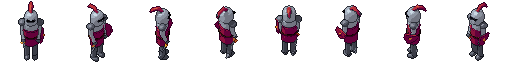 Chevalier sous ses 8 côtés, en pixel art animé