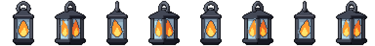Lantern from all 8 sides, animated pixel art