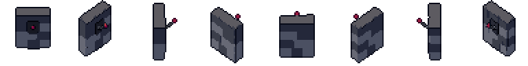 Wall lever from all 8 sides, animated pixel art