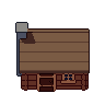 Log cabin, pixel-art sprite