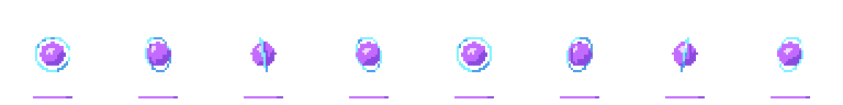 Magic burst from all 8 sides, animated pixel art