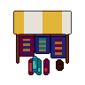 Rug stall, pixel-art sprite