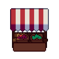 Market stall, animated pixel-art GIF