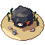 Mermaid rock, pixel-art sprite