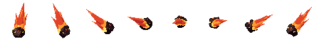 Meteor from all 8 sides, animated pixel art