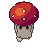 Mushroom folk, pixel-art sprite