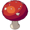 Giant mushroom, pixel-art sprite