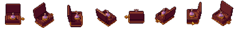 Music box from all 8 sides, animated pixel art