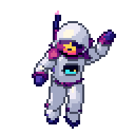 Astronaute néon, GIF animé en pixel art