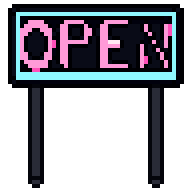 Neon sign, animated pixel-art GIF