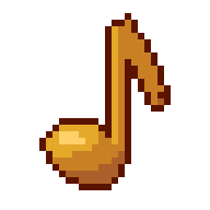 Music note, animated pixel-art GIF