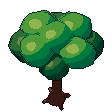 Oak tree, pixel-art sprite