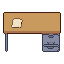 Office desk, pixel-art sprite