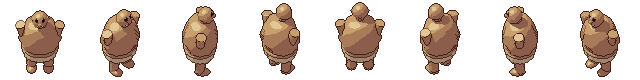 Ogre from all 8 sides, animated pixel art
